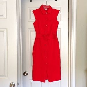 Red Button Up Dress